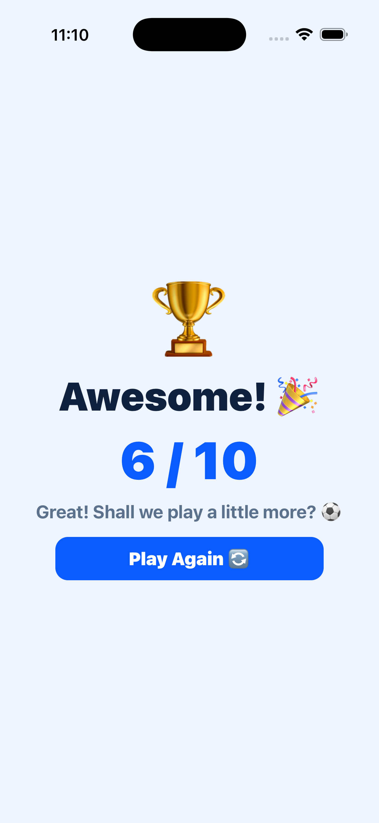Result screen